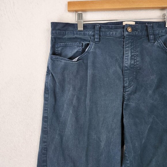 Flint and Tinder Pants Mens 34x32 Faded Blue Tapered Fit Stretch Chino 5 Pocket - Picture 2 of 13